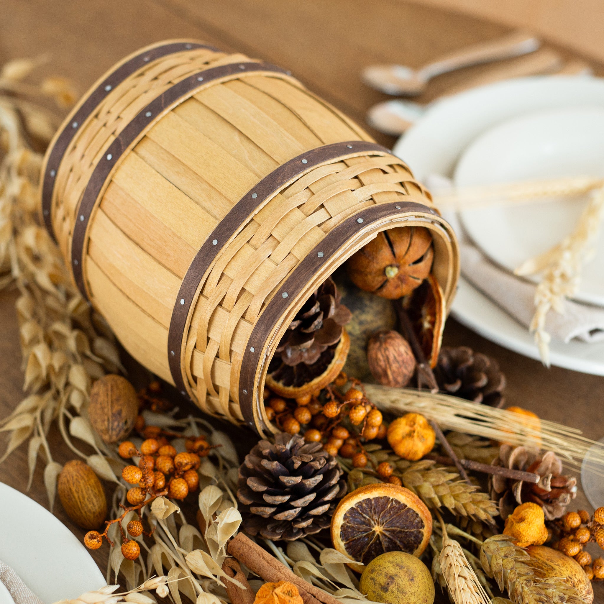 Oktoberfest Barrel Basket with Protector - Wheat - Image 4