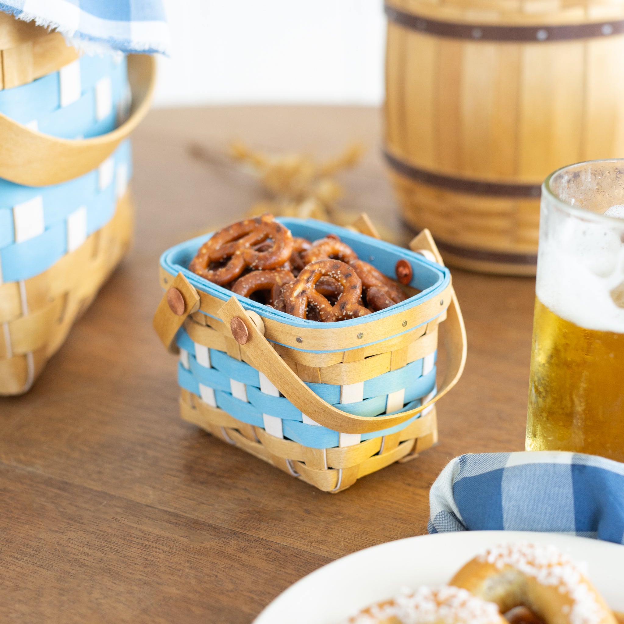 Oktoberfest Homestead Miniature Basket - Bavarian Check - Image 4