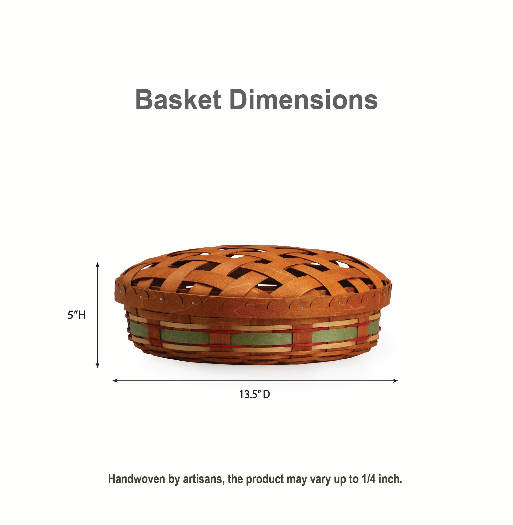 Apple Picking Medium Pie Basket with Lid and Protector - Red - Image 2