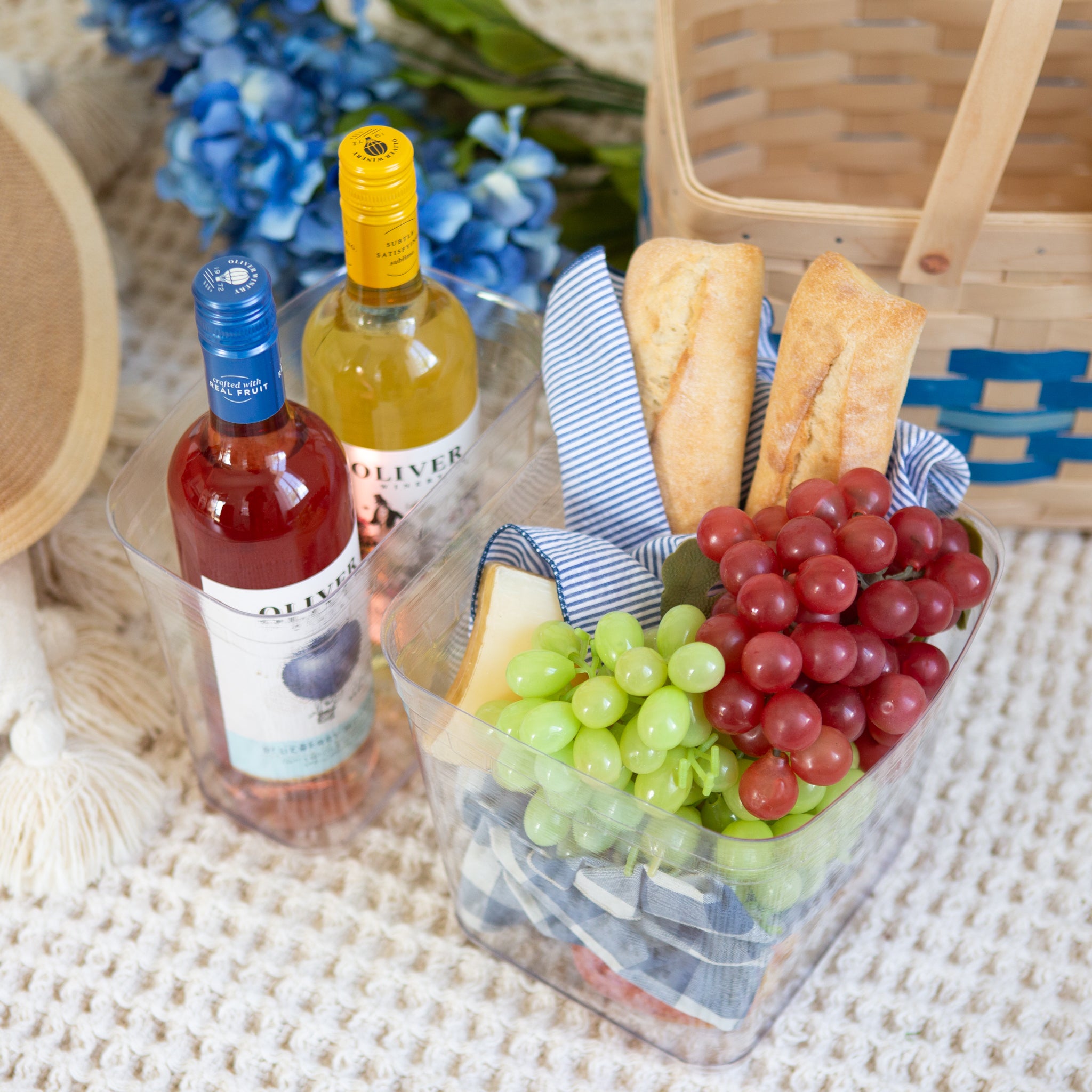 Spring Homestead Picnic Basket with Protectors - Blueberry - Image 5