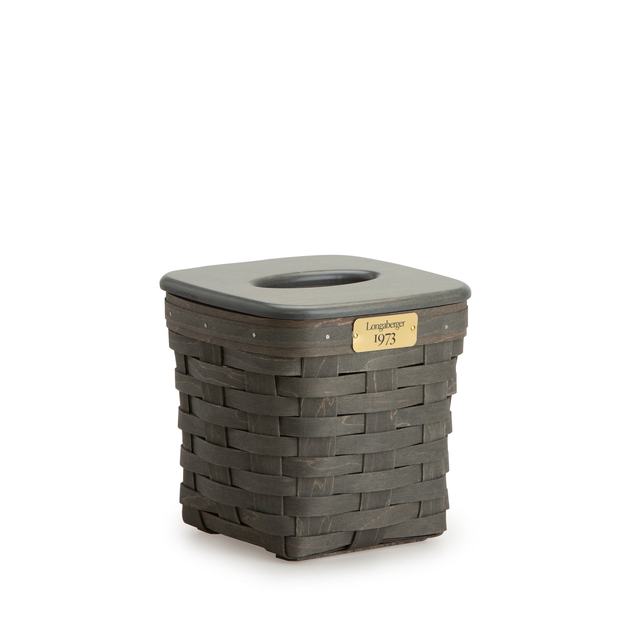 1973 Tall Tissue Basket Set with Lid and Protector - Pewter - Image 2