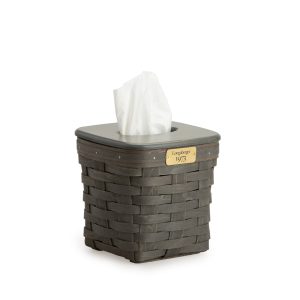 1973 Tall Tissue Basket Set with Lid and Protector - Pewter