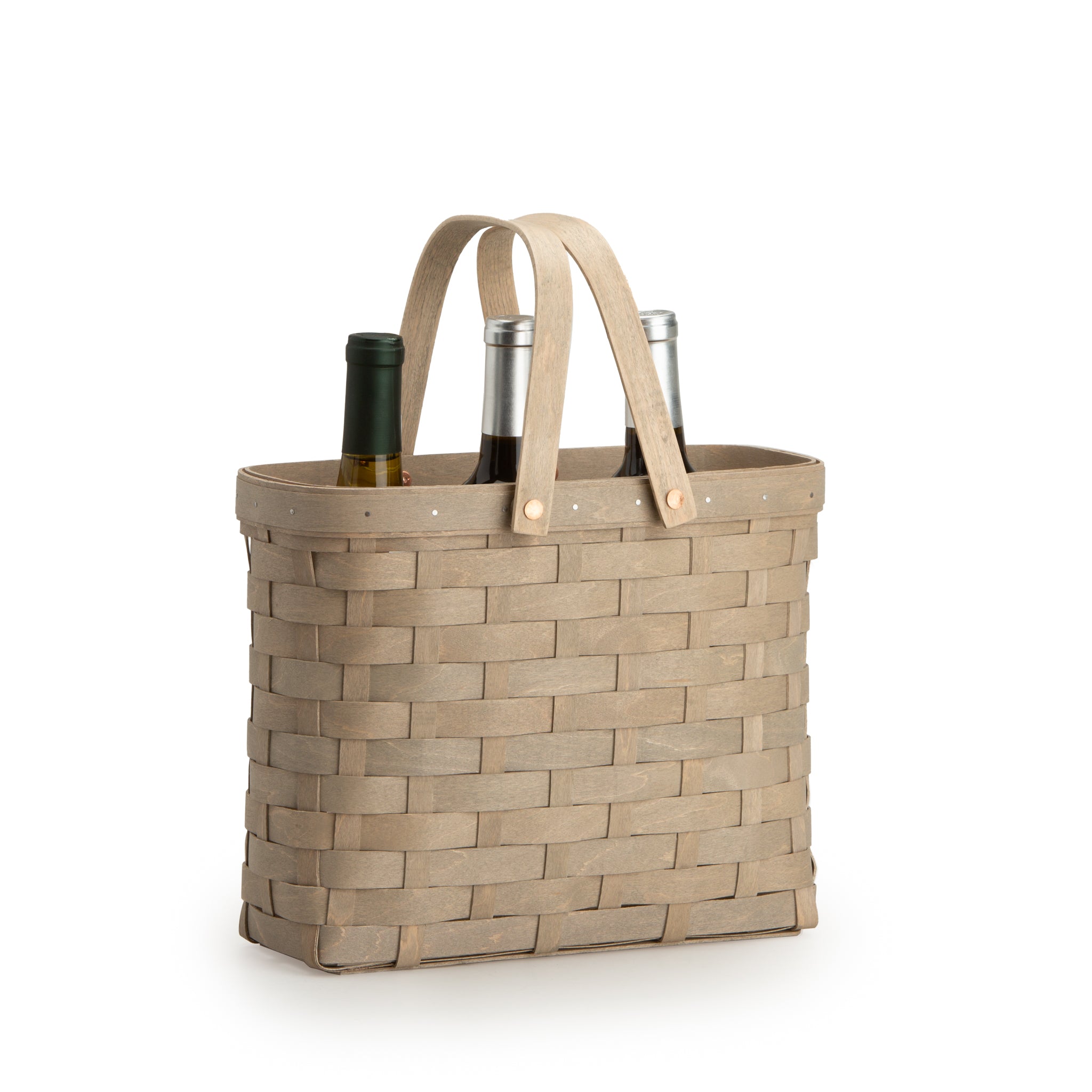 Wine Caddy Basket - Pale Grey