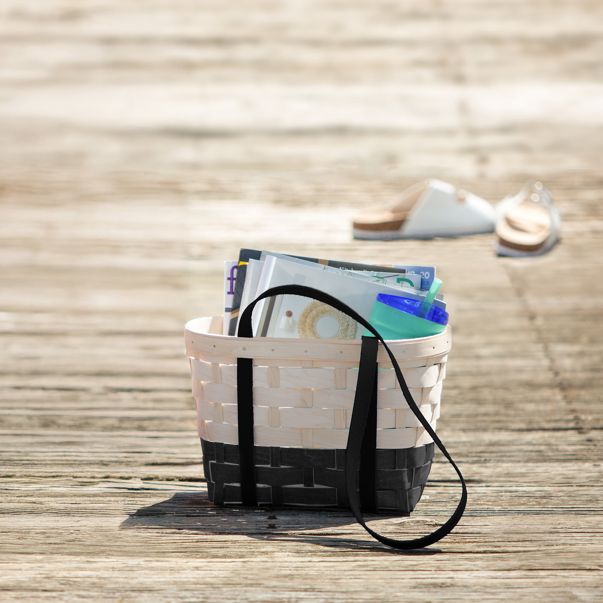 Medium Boardwalk Basket - Black and White - Image 2