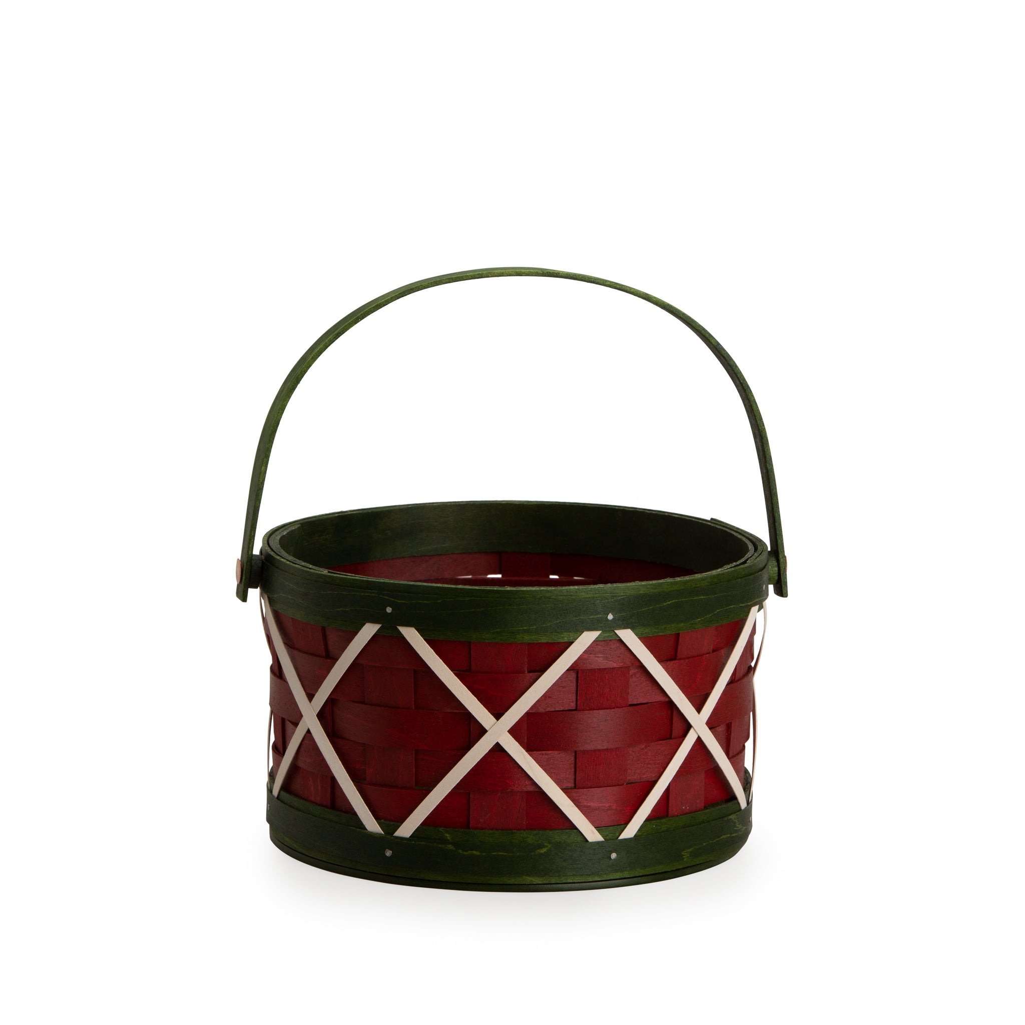 Drum Basket Set with Protector - Red with Green Trim
