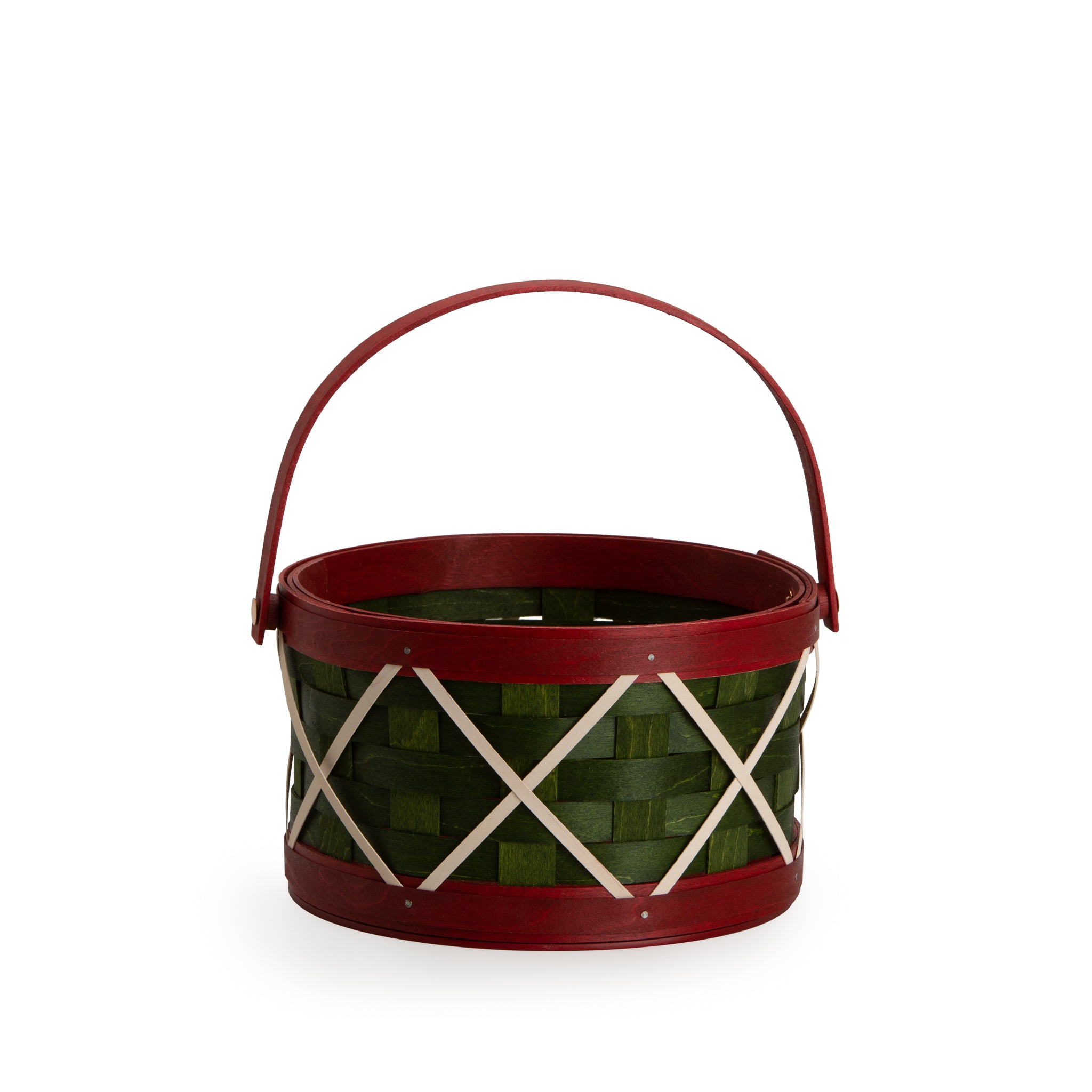 Drum Basket Set with Protector - Green with Red Trim