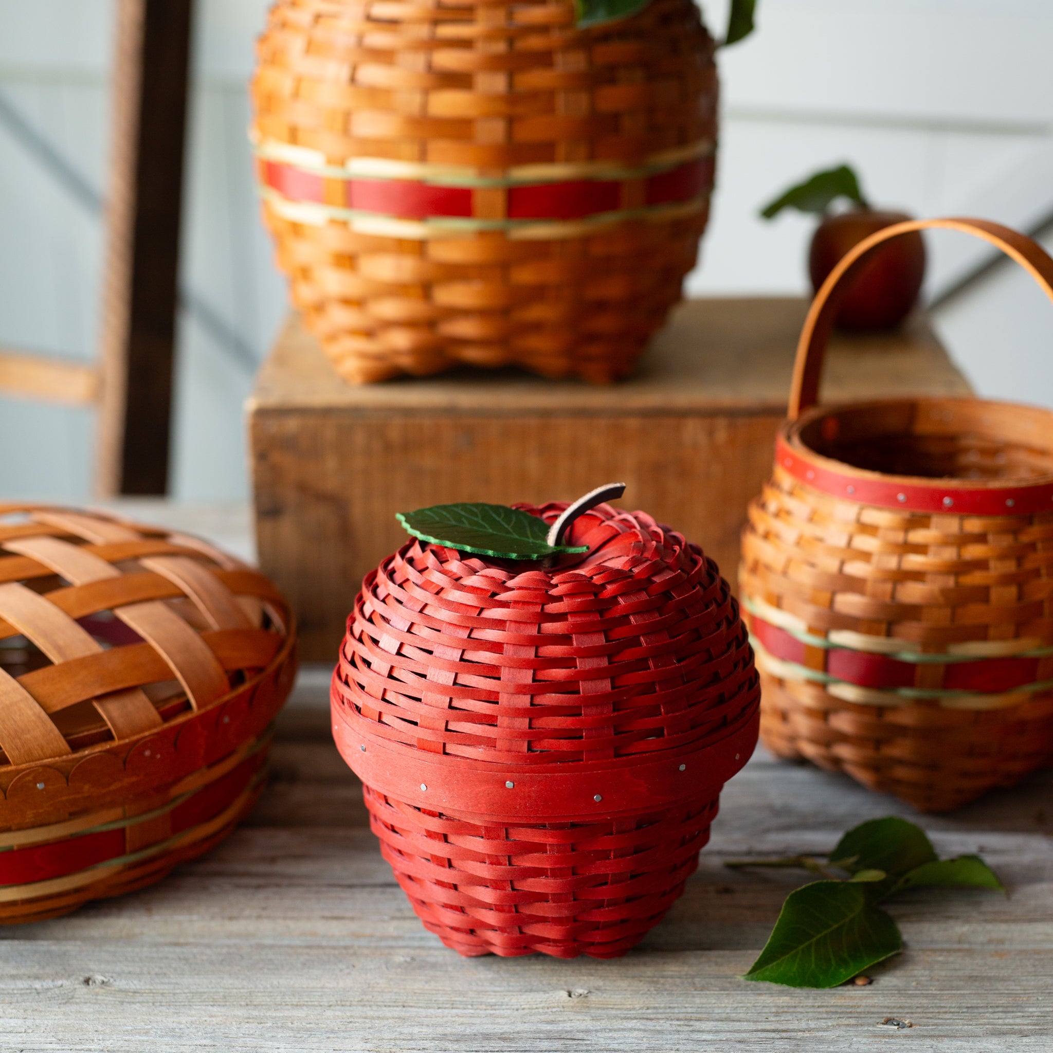 Apple Picking Small Apple with Woven Lid and Protector - Red - Image 7