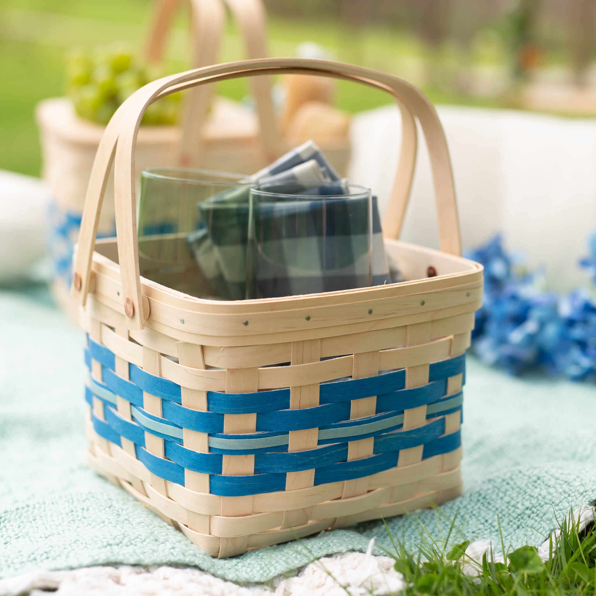 Spring Provision Picnic Basket with Protectors - Blueberry - Image 4