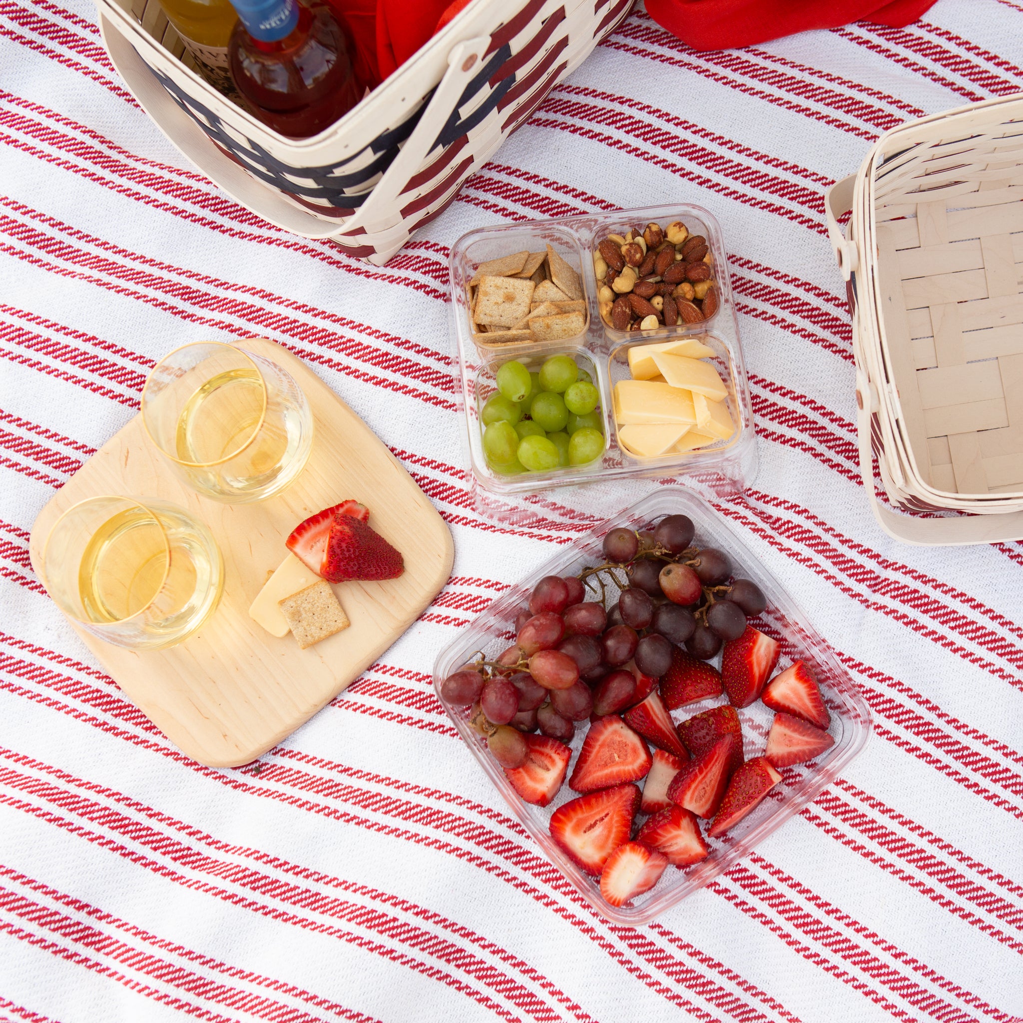 Spring Provision Picnic Basket with Lid and Protectors - Blueberry - Image 7