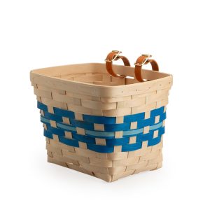 Spring Tapered Rectangle Bicycle Basket with Protector - Blueberry