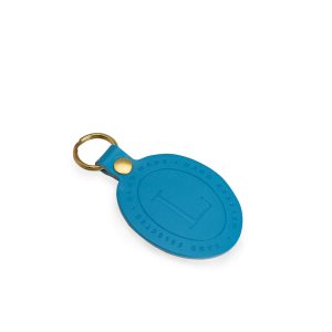 Blue Leather Key Fob