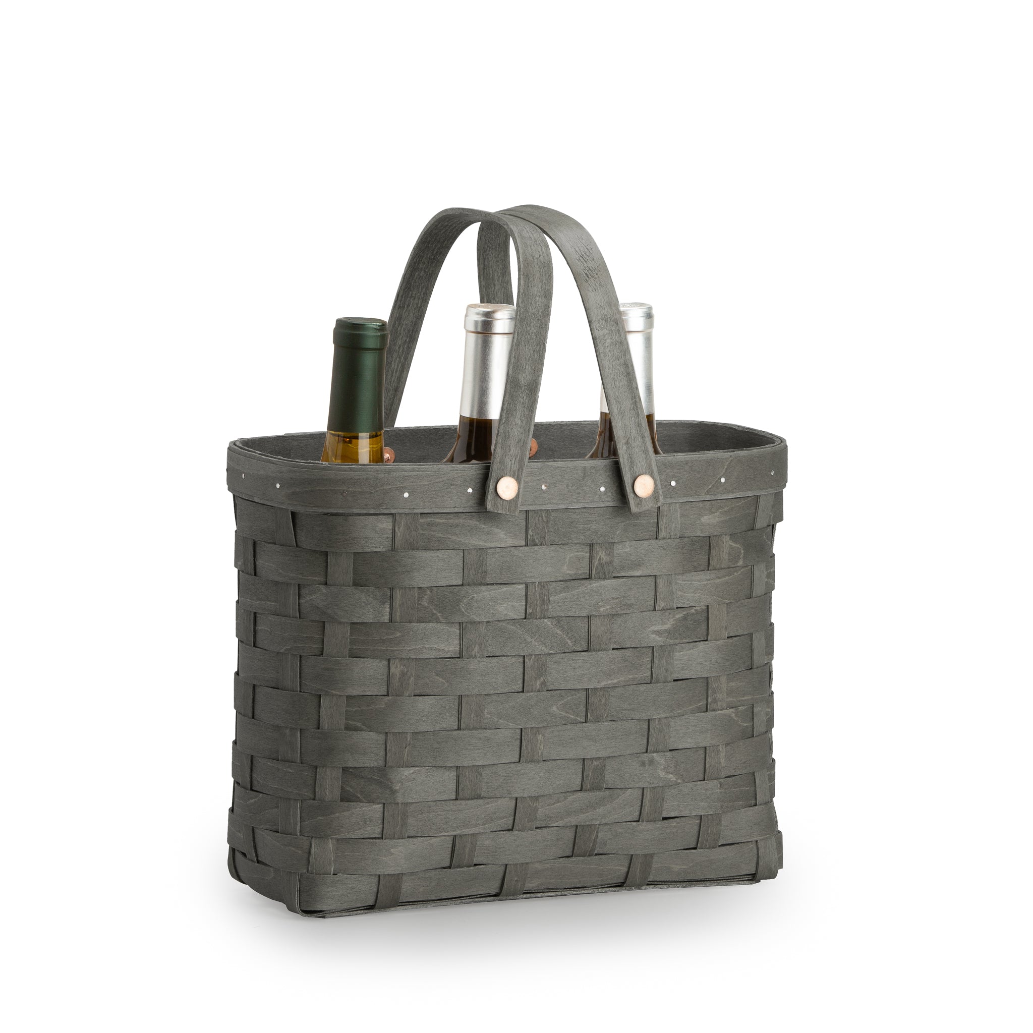 Wine Caddy Basket - Pewter - Image 2